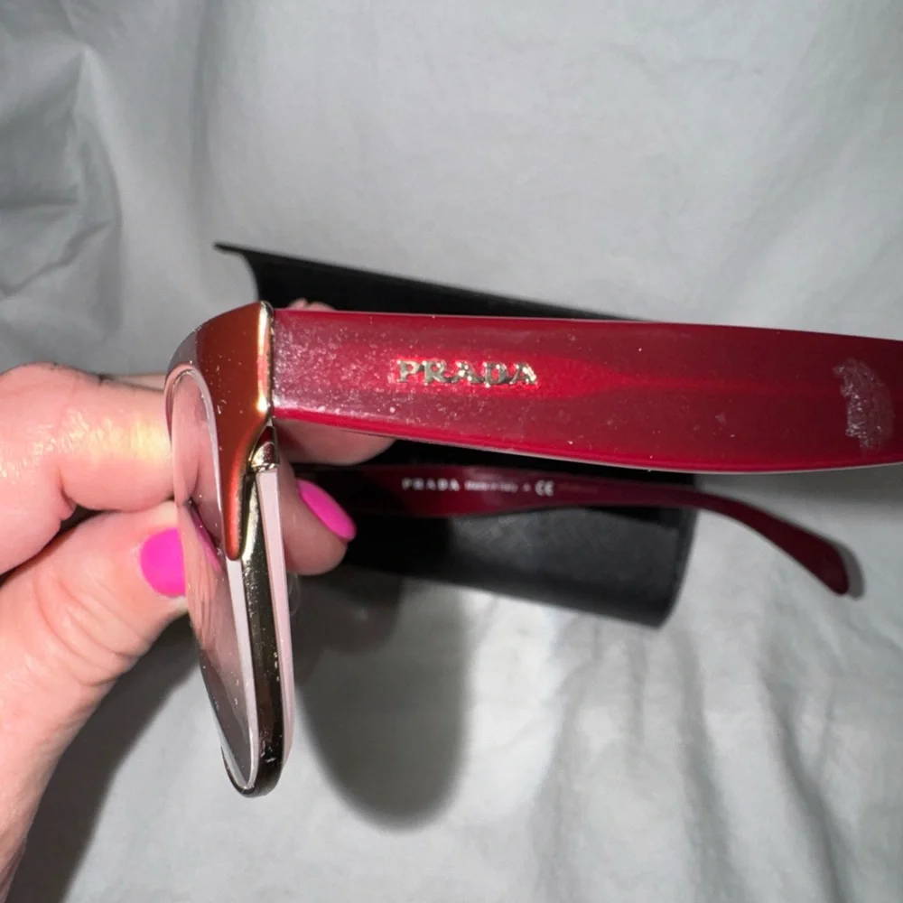 Prada Women’s Burgundy Eyeglass Frames Designer Optical Glasses - Picture 3 of 6